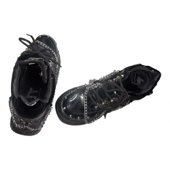 Black Studded Platform Shoes - Picture 3 of 5